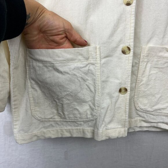 Y2K Oversized Corduroy Button Up Chore Jacket Womens S Baggy‎ Quilted 90s Boho - Picture 3 of 11